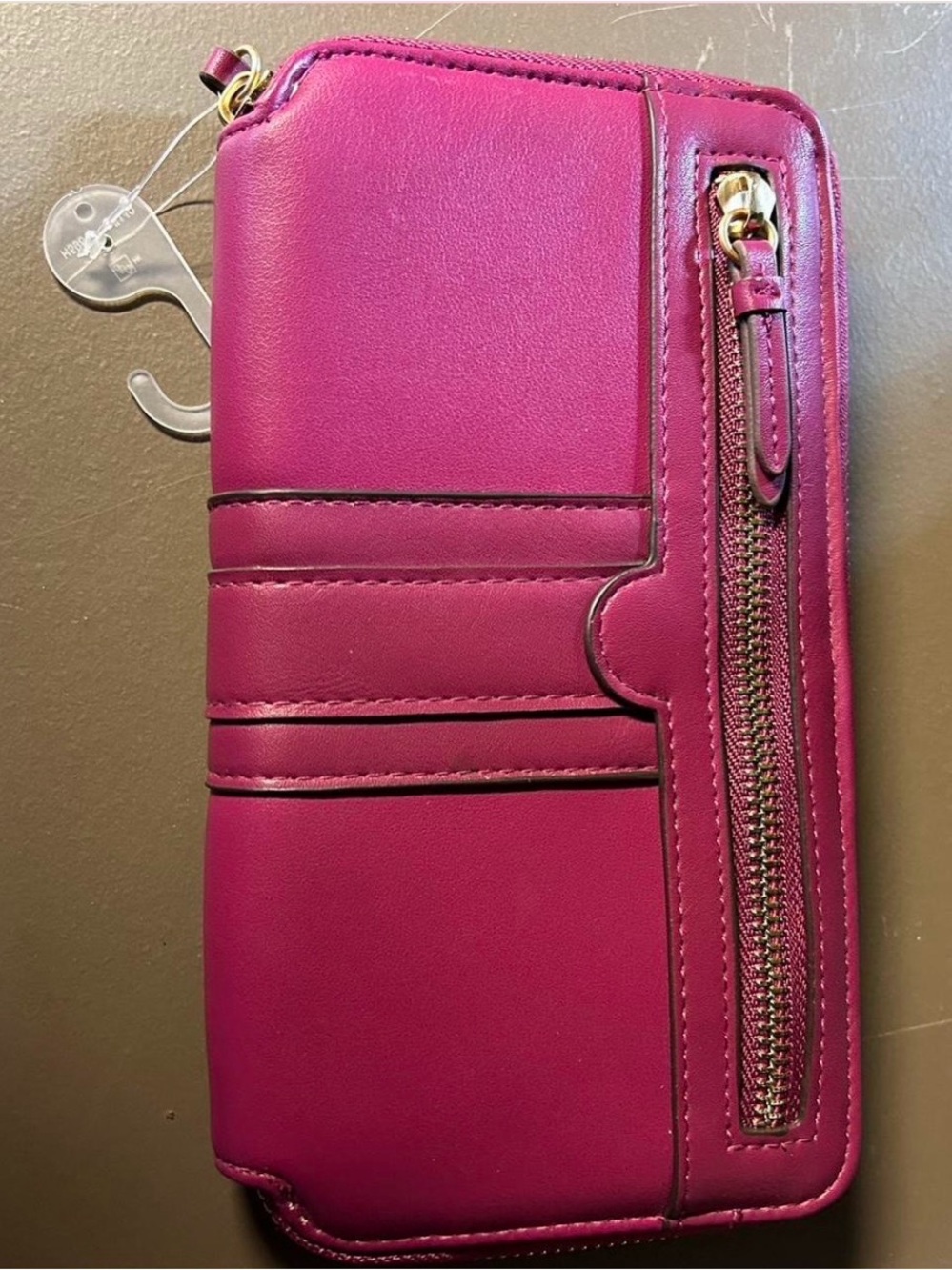 Time and Tru Magenta Zip Around Card Wallet Wristlet